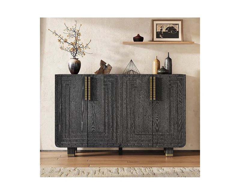 Casainc 54" Retro Storage Cabinet with Adjustable Shelves