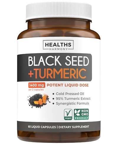 Healths Harmony Black Seed Oil + Turmeric, 60ct