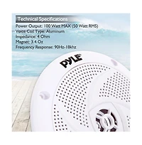 Waterproof Marine Speakers, Low-Profile Slim Style, 4.0'' -inch (100 Watt)