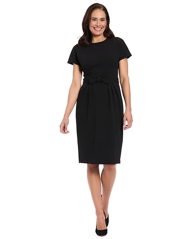 London Times Petite Short-Sleeve Sheath Dress