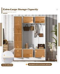 Streamdale Modern Hall Tree with Shoe Storage, Bench, Hooks & Shelf - Black