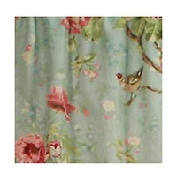 Balmoral Floral Print Semi Sheer Valance Curtain 48-Inch-by-15-Inch - Sage / Wine