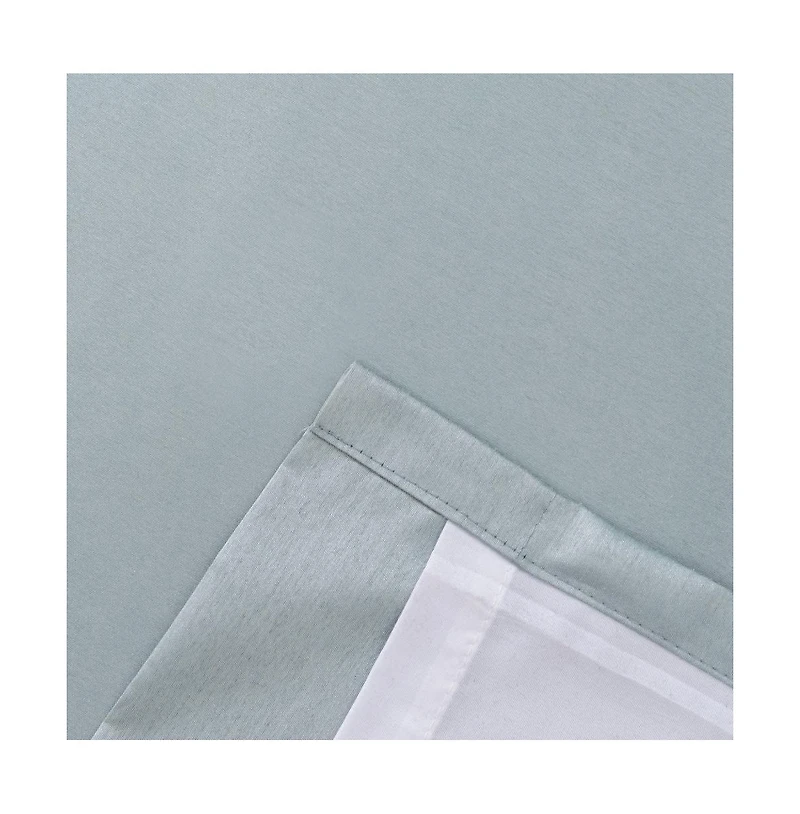 Ellis Curtain Luna Faux-Silk Rod Pocket/Back Tab Tailored Pairs - 100x84", Blue
