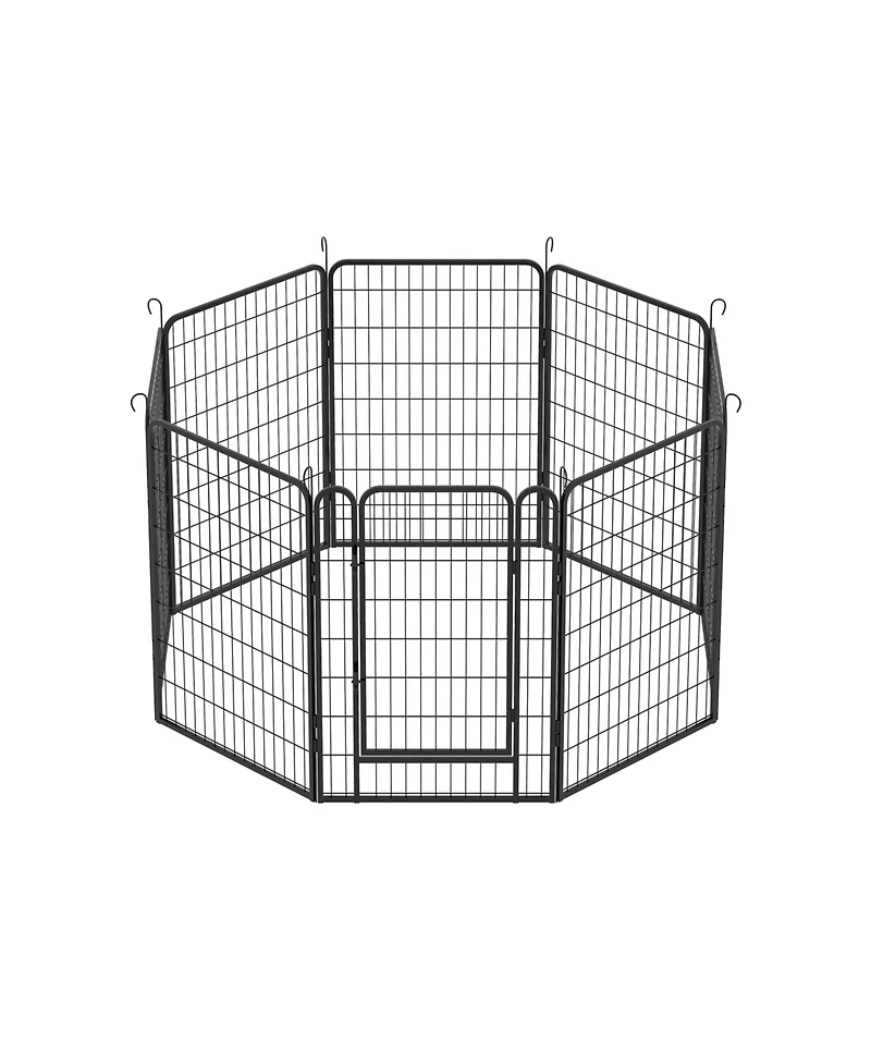 Aostirmotor 39.37 in. H Dog Fence Pet Exercise Pen for Outdoor Indoor and 8 Panels Heavy Duty Metal Playpen with door