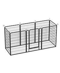 Aostirmotor 39.37 in. H Dog Fence Pet Exercise Pen for Outdoor Indoor and 8 Panels Heavy Duty Metal Playpen with door