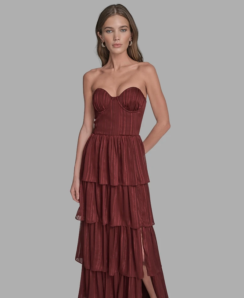 Bcbg Women's Ruffle Detail Sleeveless Maxi Dress