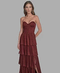 Bcbg Women's Ruffle Detail Sleeveless Maxi Dress