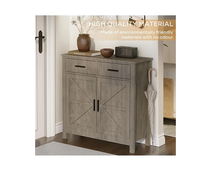 Casainc Kitchen Storage Cabinet with 2 Drawers and Doors