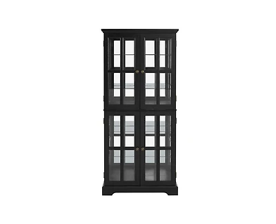 Casainc Glass with Adjustable Shelves and E26 Bulb Included Curio Display Cabinet