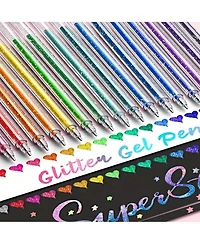 Htutwoo 36 Colors Glitter Gel Pen Set, Colored 1mm Bold Metallic Gel Ink Pen for Kids Adults Coloring Books Drawing Journal Diary Cards Crafting