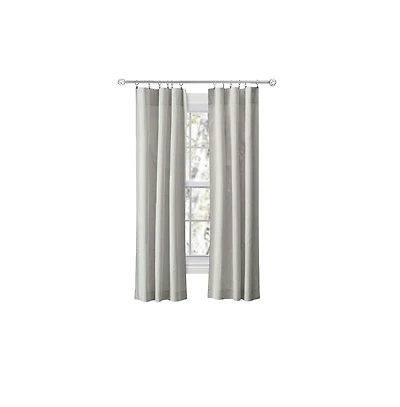 Ellis Curtain Plaza Classic Ticking Stripe Printed 3" Rod Pocket Tailored Panel Pair with Tiebacks 56" x Sage
