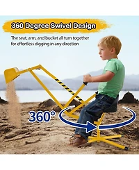 Sand Digger with 2-Handed Controls and Flexible Shovel for 3+ Years Old Kids