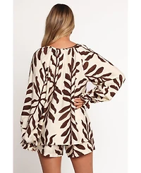 Petal and Pup Women's July Long Sleeve Smock Top