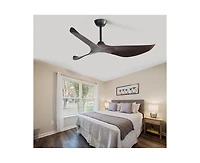 52-inch Lightweight Modern Black 3-Blade Ceiling Fans with Remote Control Function