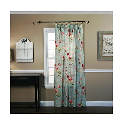 Balmoral Floral Print Tailored Panel Curtain 48-Inch-by-84-Inch - Sage/Wine