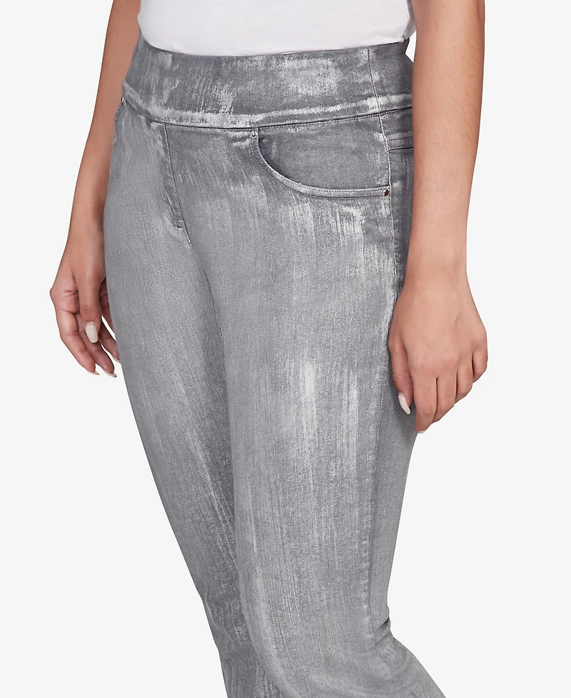 Ruby Rd. Petite Metallic Painted Pull On Jeans