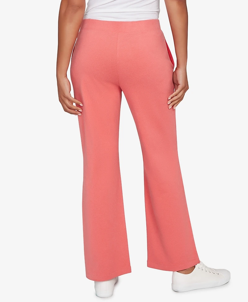 Ruby Rd. Petite Mid Rise Luxe Rib Knit Leisure Pants