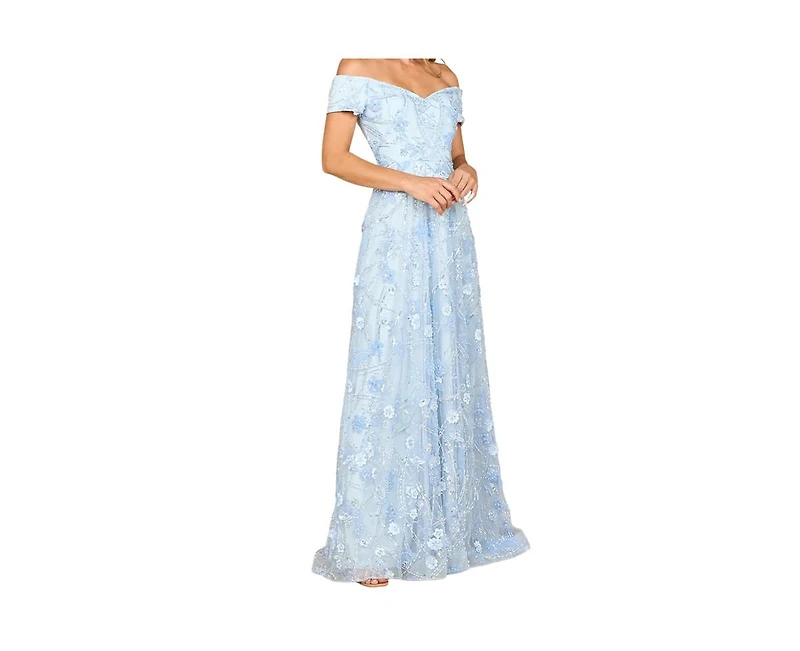 Lara Women's Off Shoulder A-Line Floral Gown