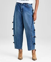 And Now This Women's Bow-Detail Barrel-Leg Jeans, Macy's Exclusive