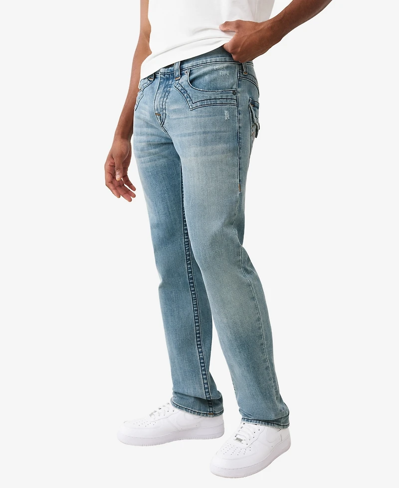 True Religion Men's Ricky Jimmy Straight Flap Pocket Jeans