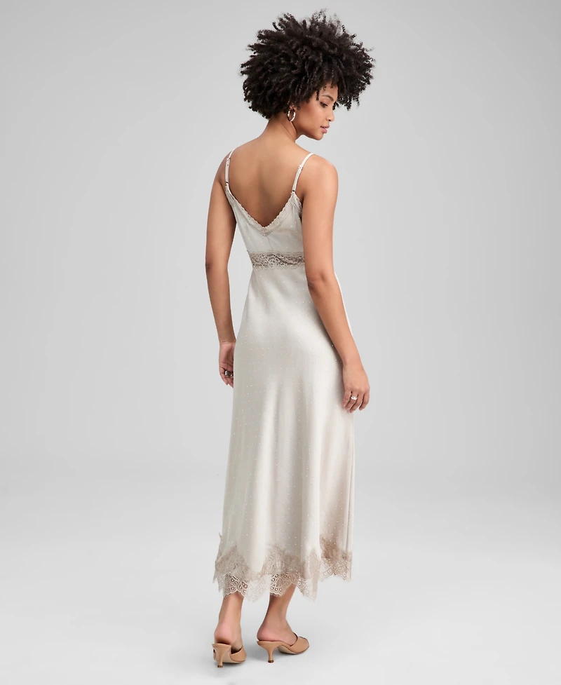 And Now This Women's Embellished Satin Slip Dress, Macy's Exclusive