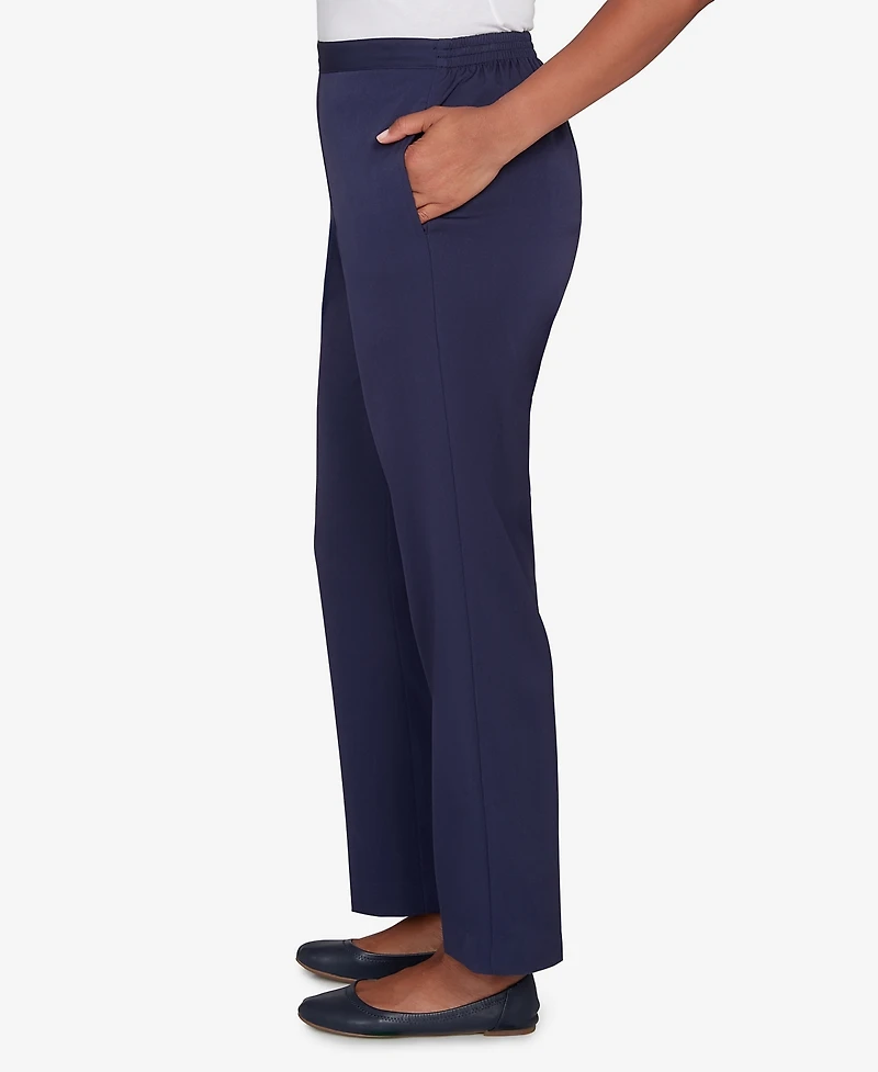 Alfred Dunner Women's Saratoga Springs Side Seam Pocket Average Length Twill Pants