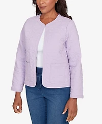 Alfred Dunner Women's Hilton Head Floral Quilted Patchwork Jacket