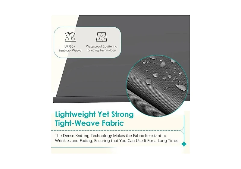 Aecojoy Retractable Awning, 40"x80" Manual Outdoor Awnings for Door Entrance, Sun Shade Canopy