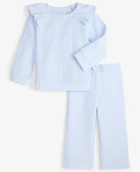 First Impressions Baby Girls 2-Pc. Wide Rib Soft and Cozy Top & Pants Set, Macy's Exclusive