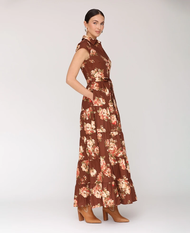 Avec Les Filles Women's Short-Sleeve Maxi Dress