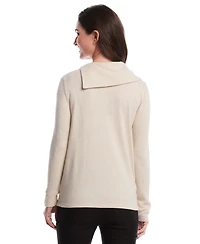 Rafaella Petite Split Collar Long Sleeve Top