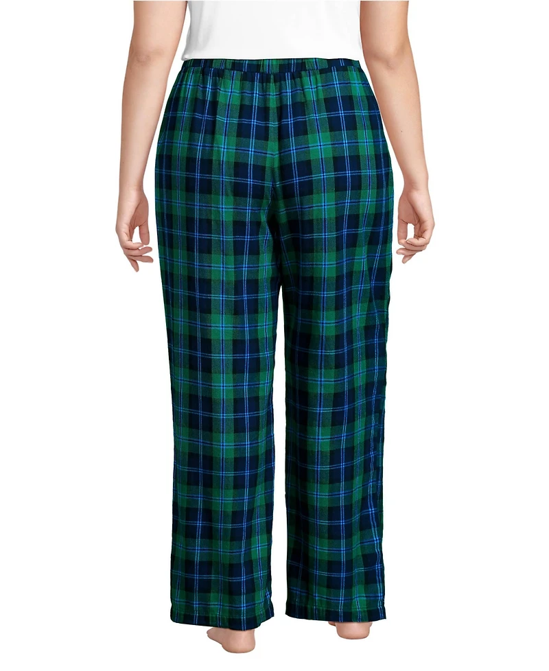 Lands' End Plus Flannel Wide Leg Sleep Pants