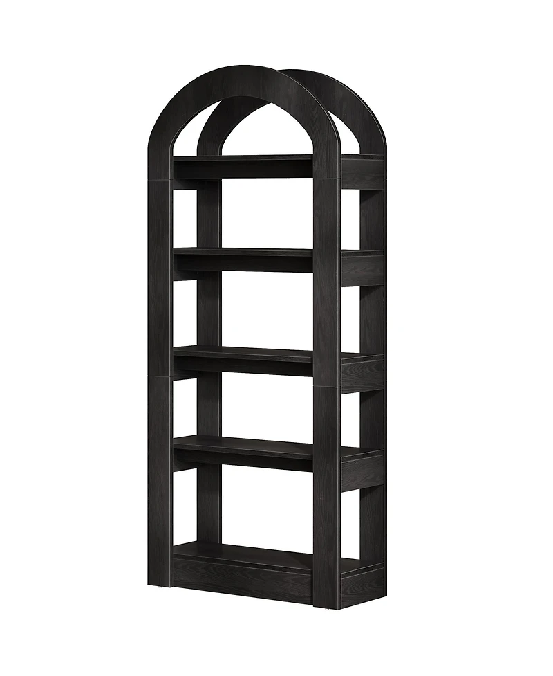 Tribesigns 5-Tier Kitchen Pantry Cabinet, Tall Freestanding Organizer with Arch Design, Wooden Storage Shelf