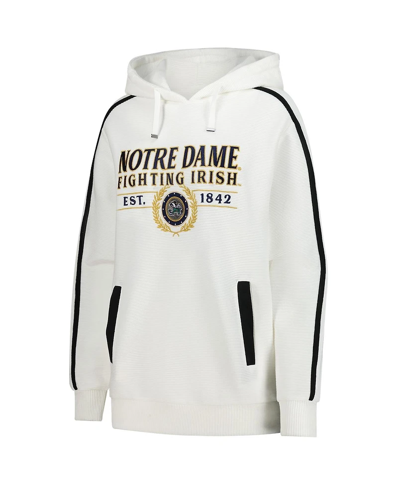 Gameday Couture Men's Cream Notre Dame Fighting Irish Down, Set, Go Hoodie and Shorts Lounge Set