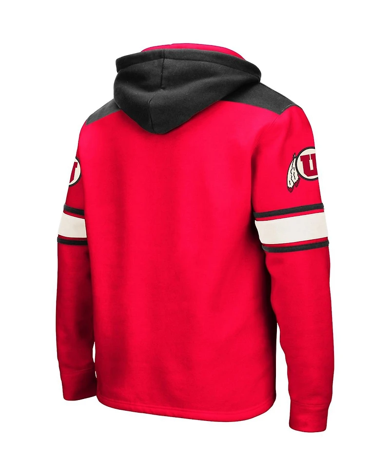 Colosseum Men's Red Utah Utes 2.0 Lace-Up Pullover Hoodie