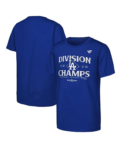 Fanatics Big Boys and Girls Royal Los Angeles Dodgers 2025 Nl West Division Champions Locker Room T-Shirt