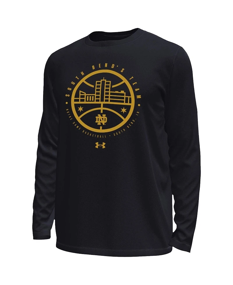 Under Armour Men's Black Notre Dame Fighting Irish The Bend Stretch Long Sleeve T-Shirt