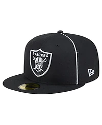 New Era Men's Black Las Vegas Raiders Soutache 59FIFTY Fitted Hat