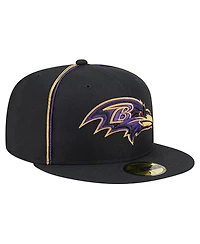 New Era Men's Black Baltimore Ravens Soutache 59FIFTY Fitted Hat