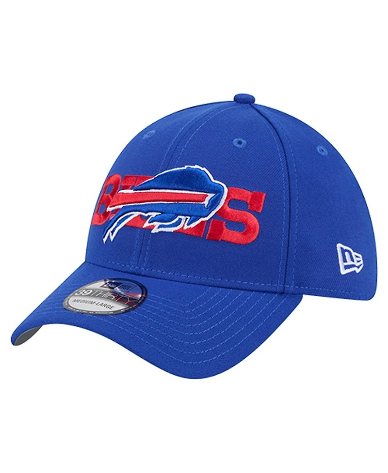 New Era Men's Royal Buffalo Bills Overlap Logo 39THIRTY Stretch Fit Hat