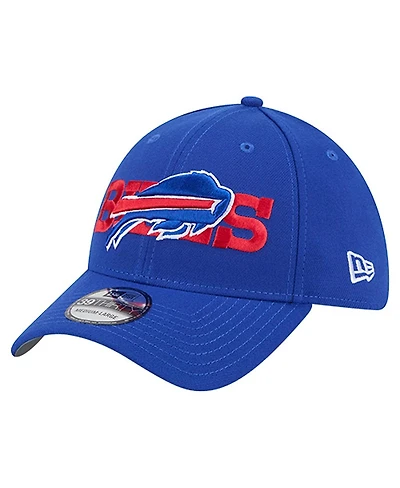 New Era Men's Royal Buffalo Bills Overlap Logo 39THIRTY Stretch Fit Hat
