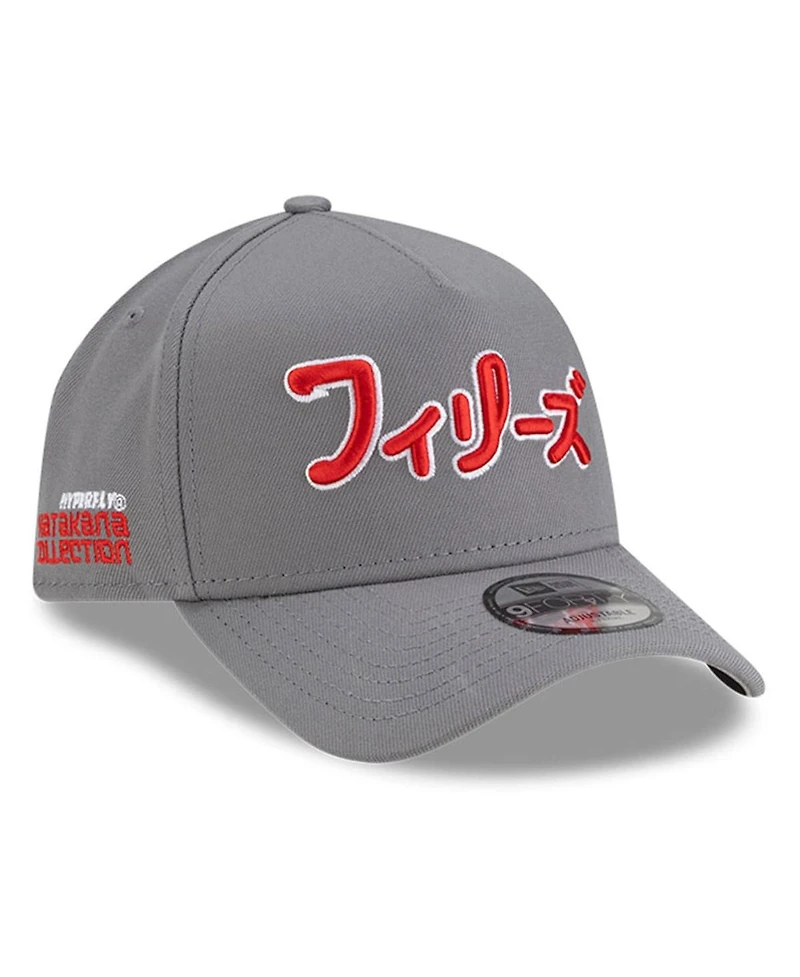 New Era x Hyperfly Men's Gray Philadelphia Phillies A-Frame 9FORTY Adjustable Hat