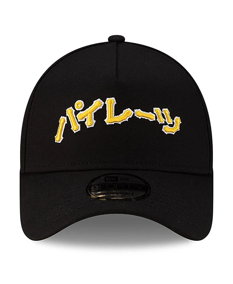 New Era x Hyperfly Men's Black Pittsburgh Pirates A-Frame 9FORTY Adjustable Hat