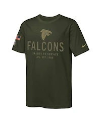 Nike Big Boys and Girls Olive Atlanta Falcons 2025 Salute to Service Sideline Dri-fit T-Shirt