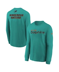 Nike Big Boys and Girls Turbo Green Miami Dolphins 2025 Rivalries Collection Long Sleeve T-Shirt