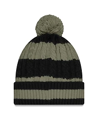New Era Women's Gotham Green New York Jets 2025 Rivalries Collection Braided Cuffed Pom with Knit Hat