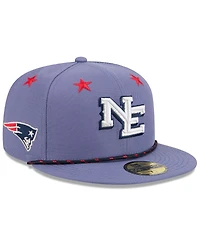 New Era Men's Meadow Blue New England Patriots 2025 Rivalries Collection Sideline Rope 59FIFTY Fitted Hat