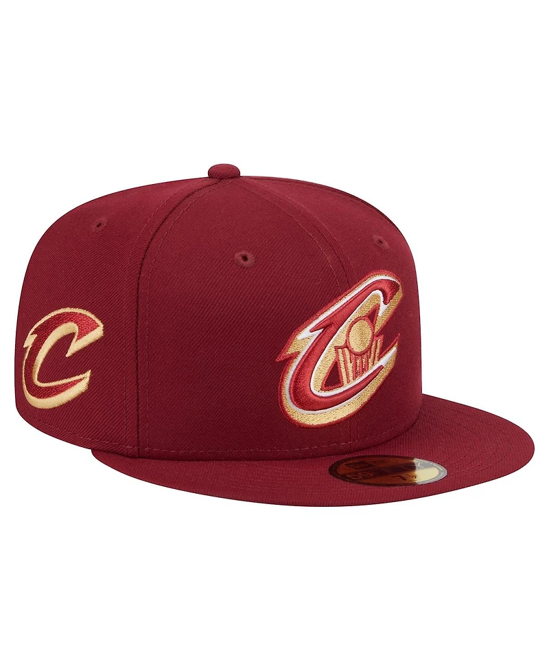 New Era Men's Wine Cleveland Cavaliers Deceptor 59FIFTY Fitted Hat