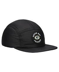 New Era Men's Black Green Bay Packers Quilted Camper Adjustable Hat