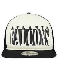 New Era Men's Cream/Black Atlanta Falcons Cutout A-Frame 9FIFTY Snapback Hat
